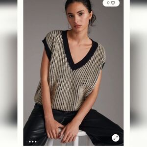 Anthropologie Heart-Stitched Sweater Vest